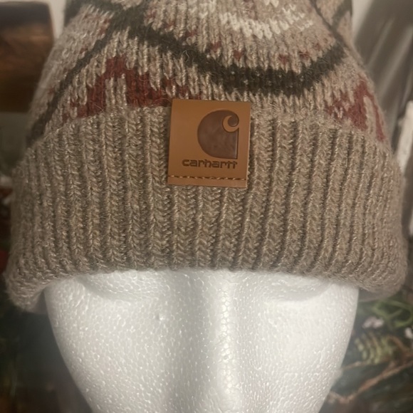 CARHARTT beanie women’s brown NWT cap desert heather knit springvale hat Sz OS - Picture 7 of 7